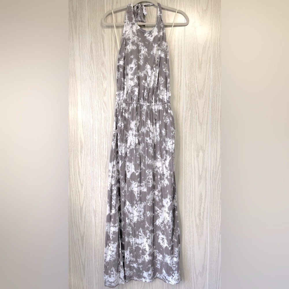 Rachel Roy Mushroom Combo Maxi Dress (backless) Size M EUC